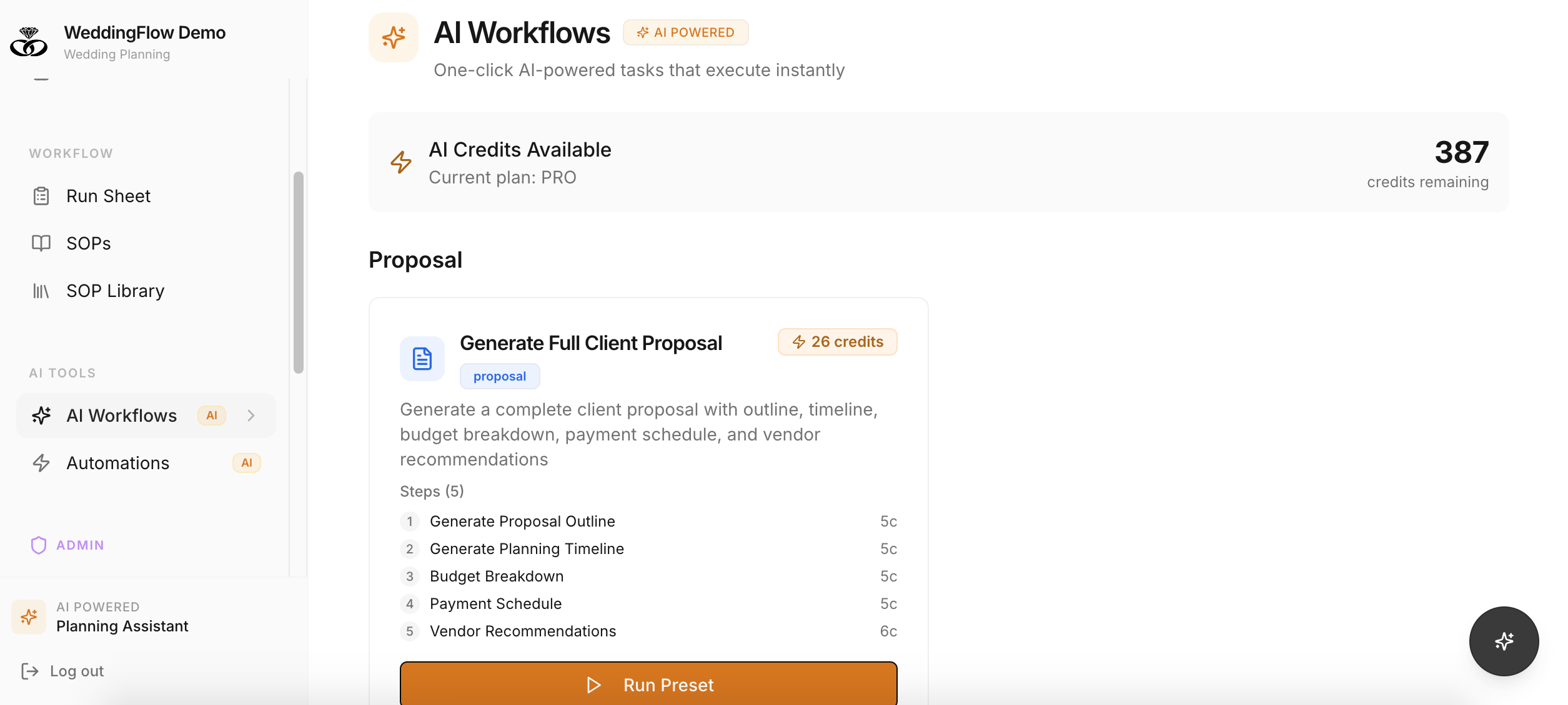 WeddingFlow gallery image