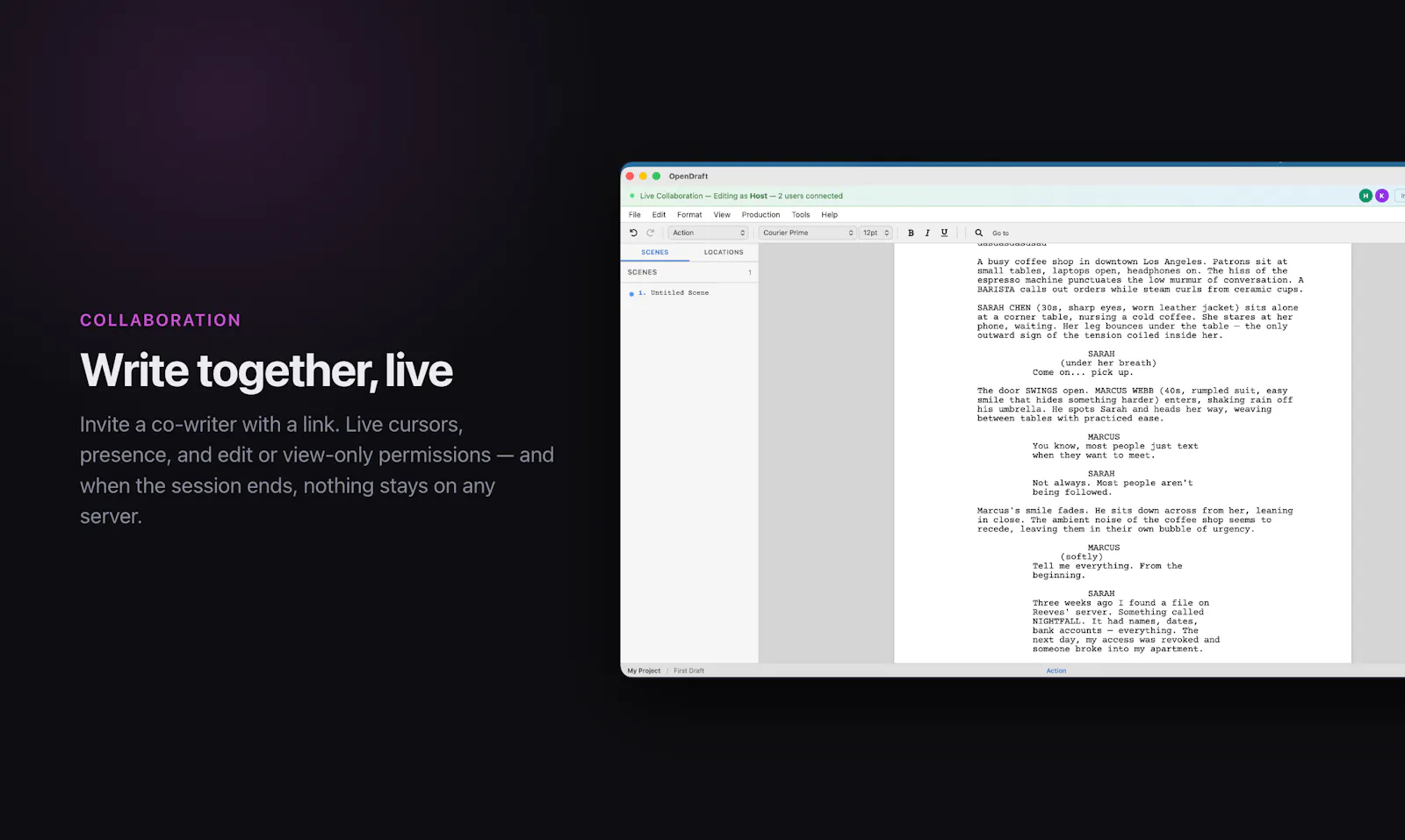 OpenDraft — Free Screenwriting Software screenshot 9