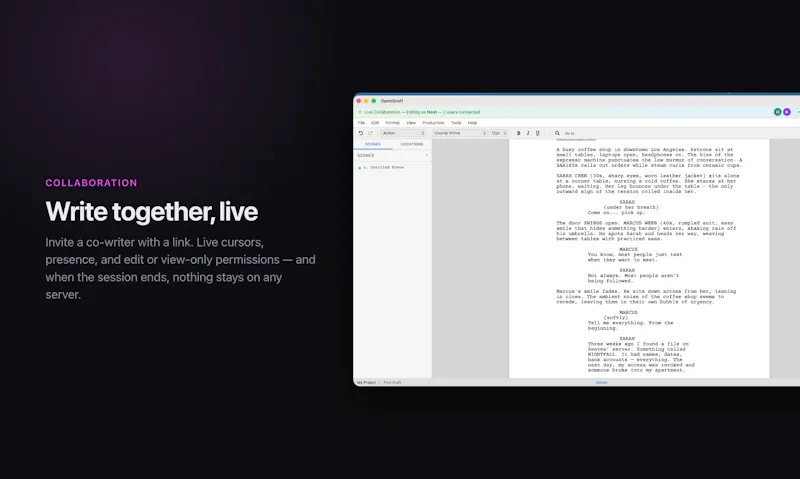 OpenDraft — Free Screenwriting Software screenshot 9
