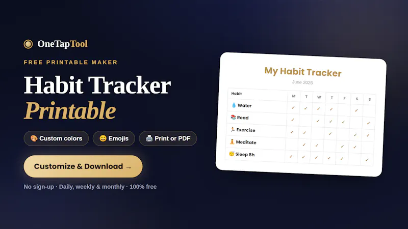 Habit Tracker Printable screenshot 2