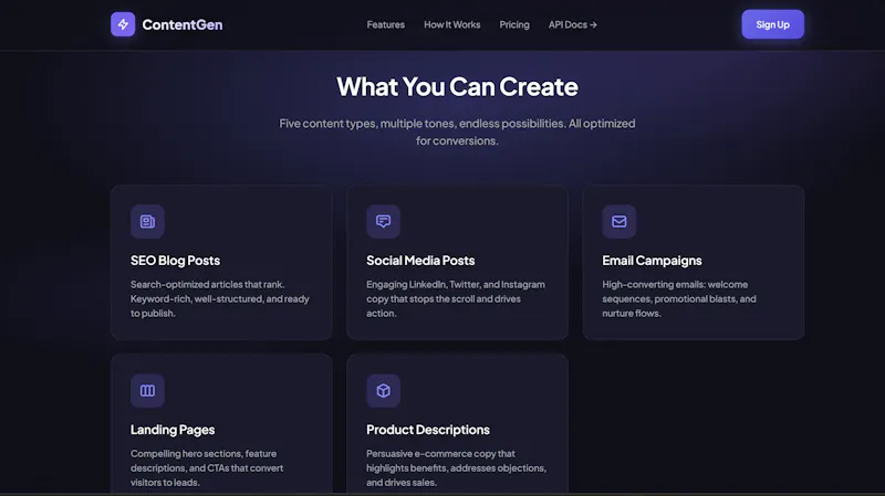 	ContentGen API screenshot 3