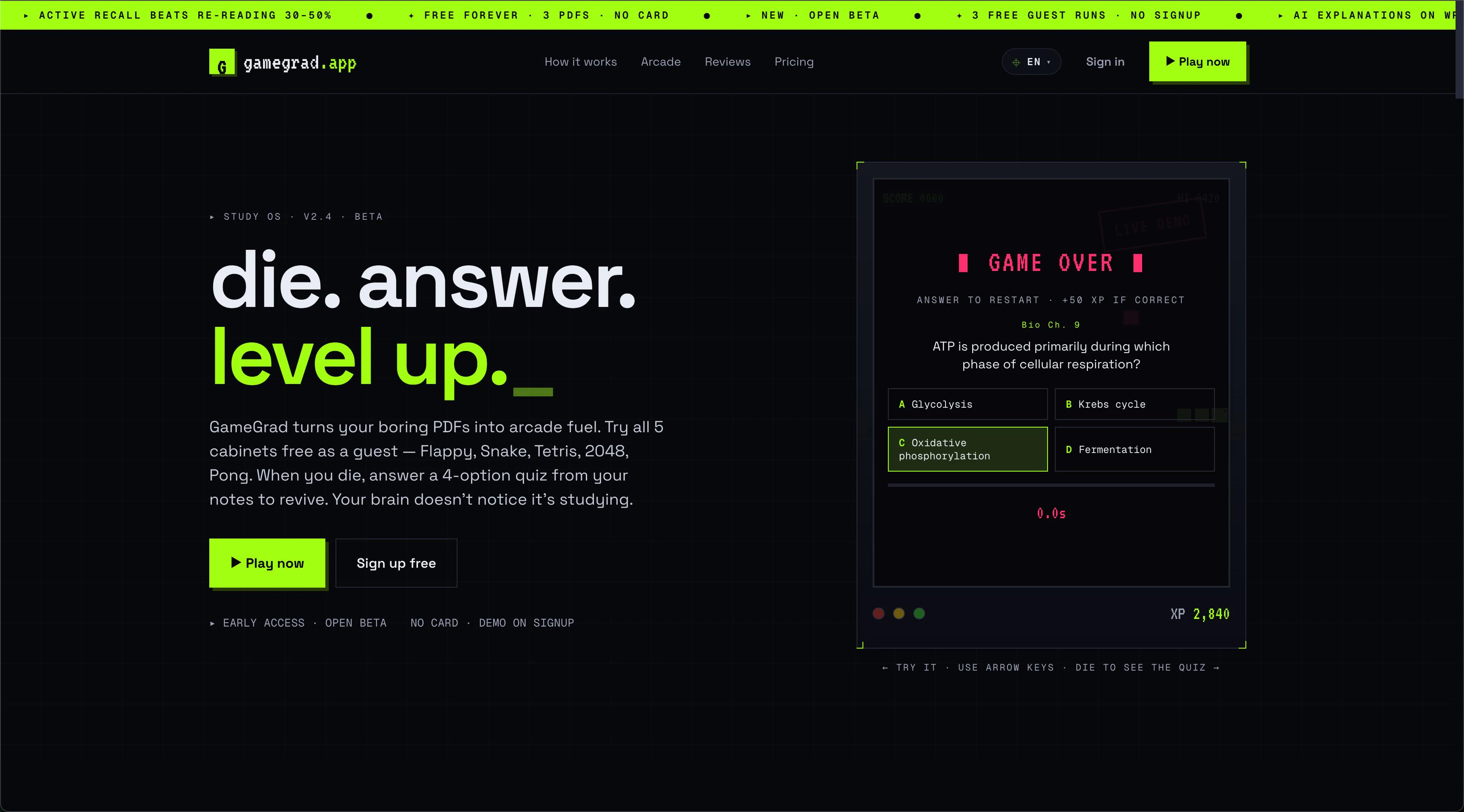 GameGrad screenshot 1