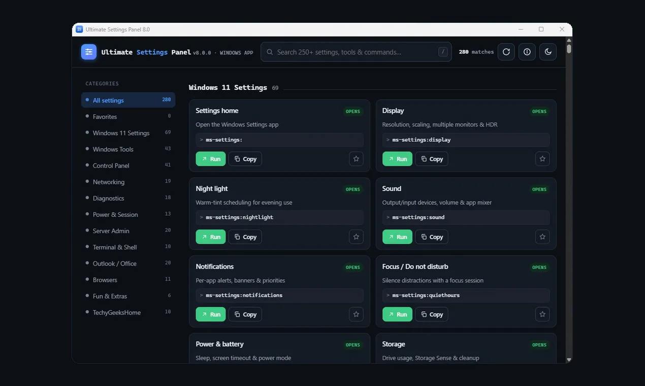 Ultimate Settings Panel gallery image