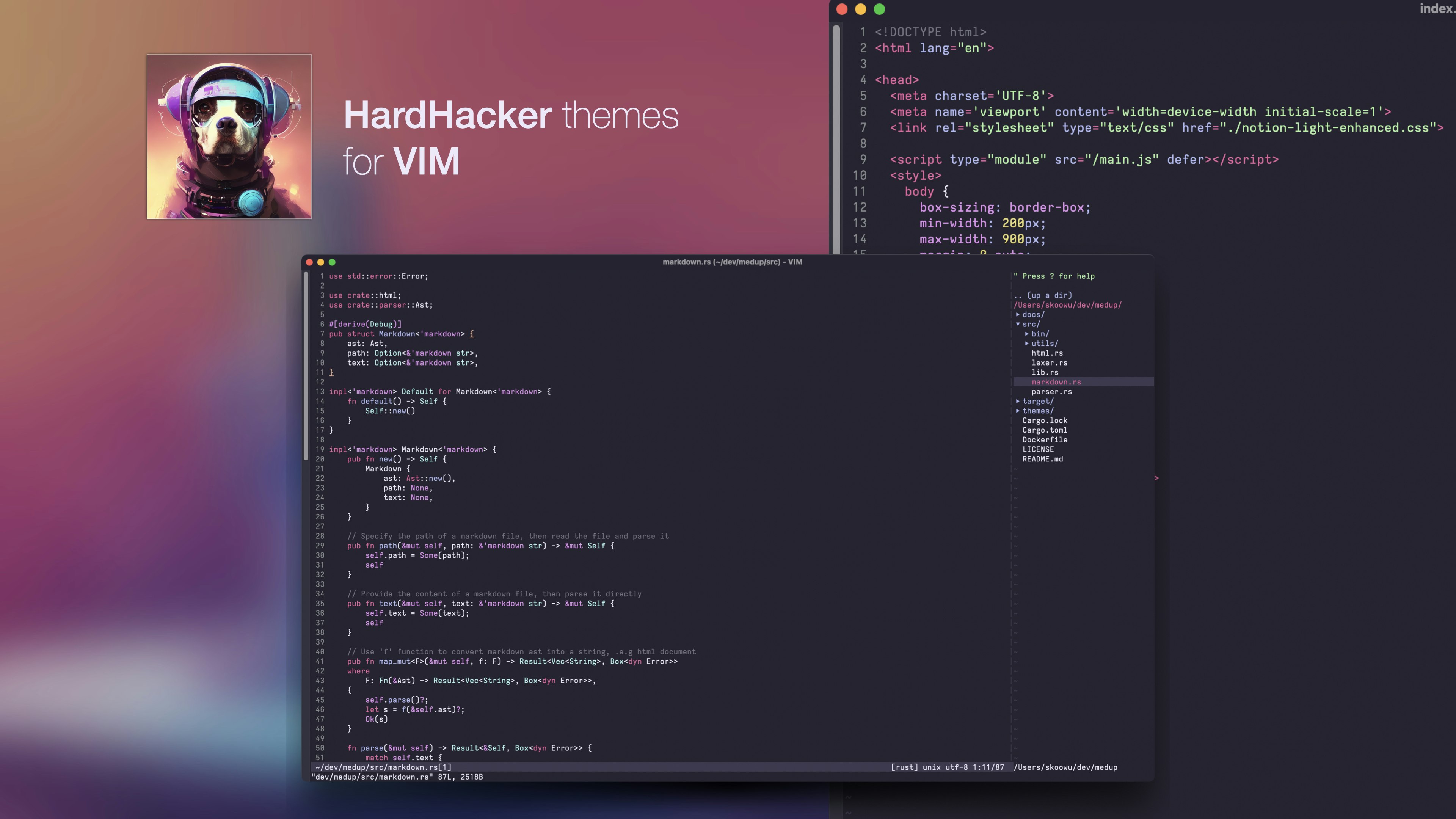 Tema hardhacker per molte app media 3