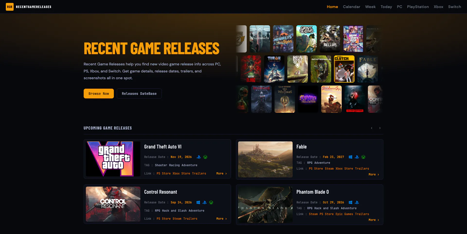 Recent Game Releases gallery image