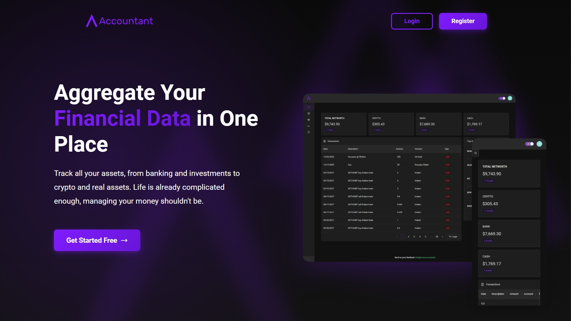 Rivver Accountant - Main product screenshot demonstrating key features and user interface