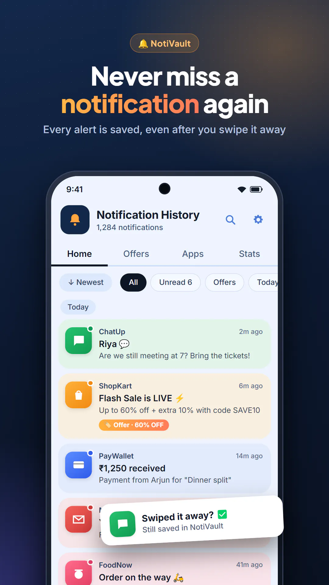 Noti Vault - Notification History App gallery image