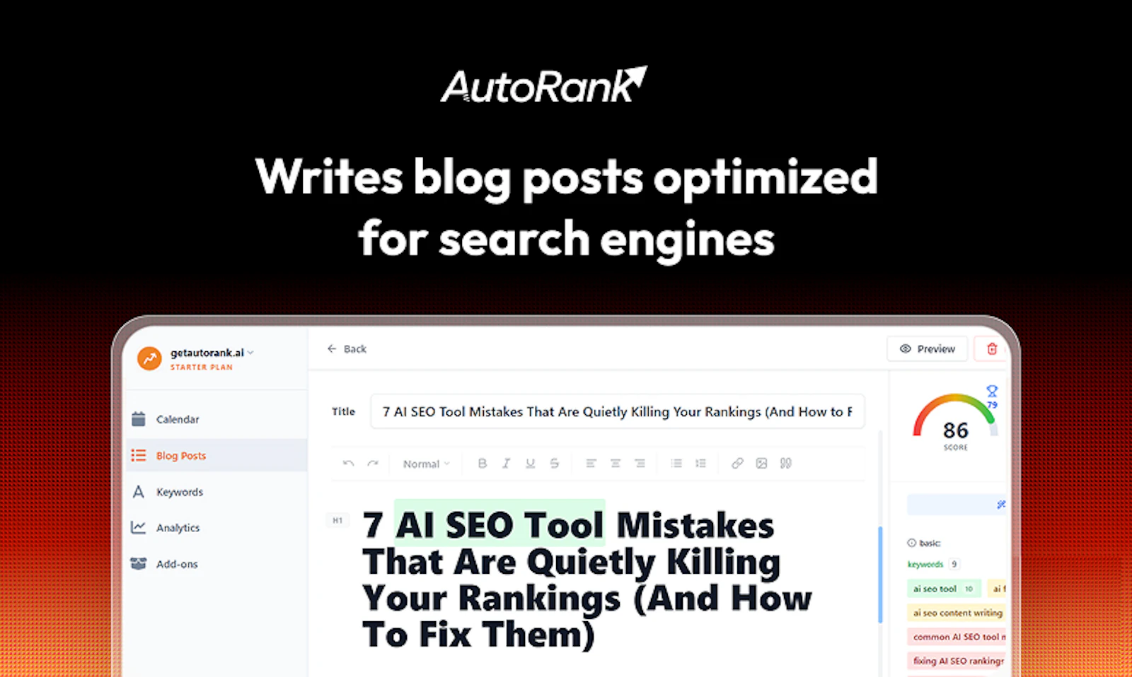 Autorank screenshot 2