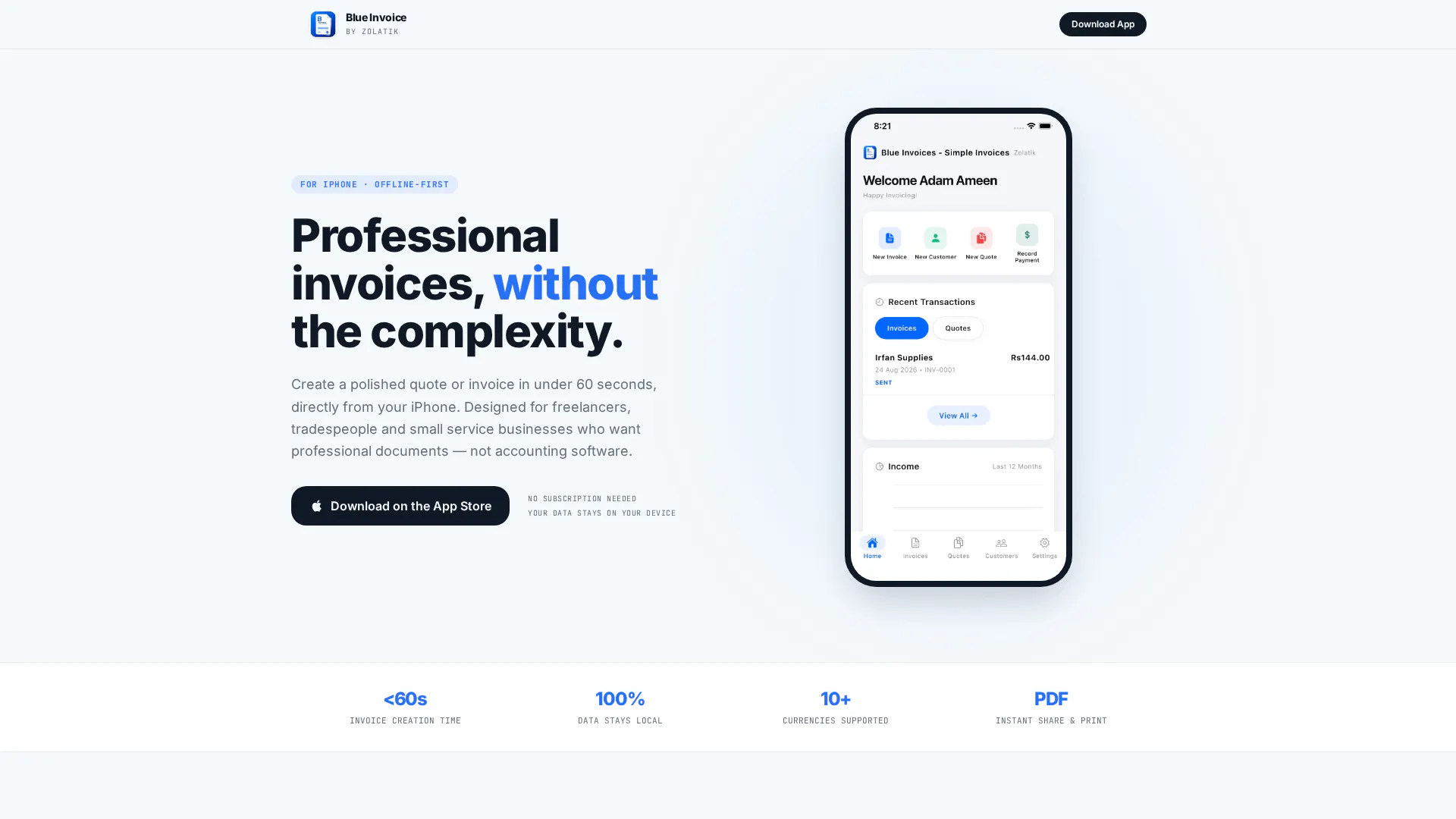 Blue Invoice gallery image