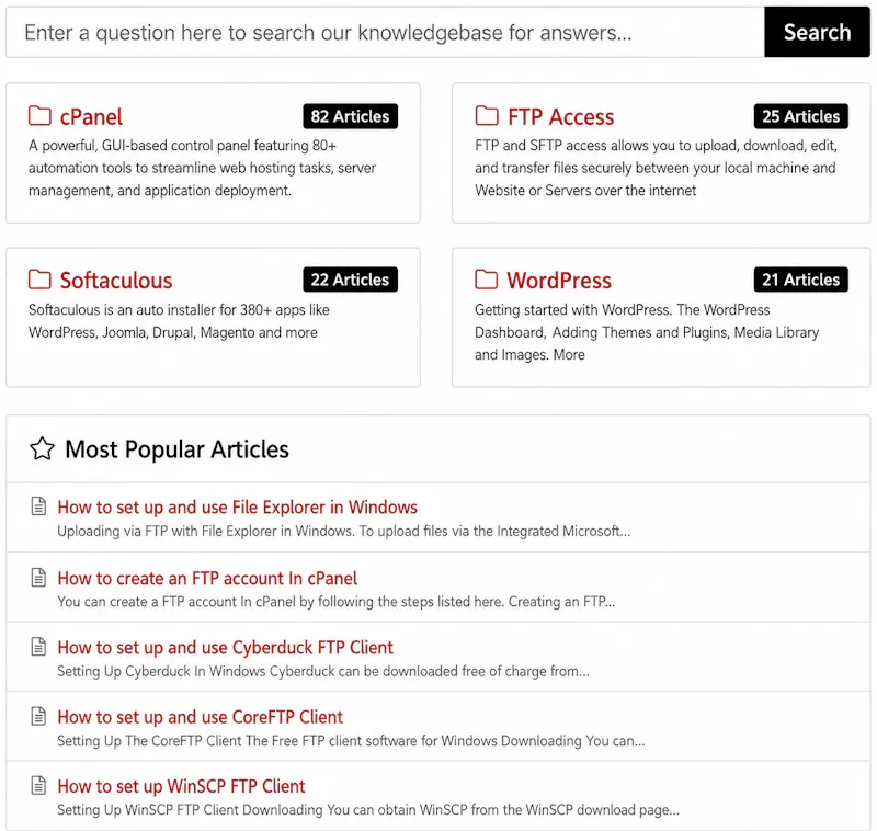 Knowledge Base Articles - cPanel Support screenshot 1