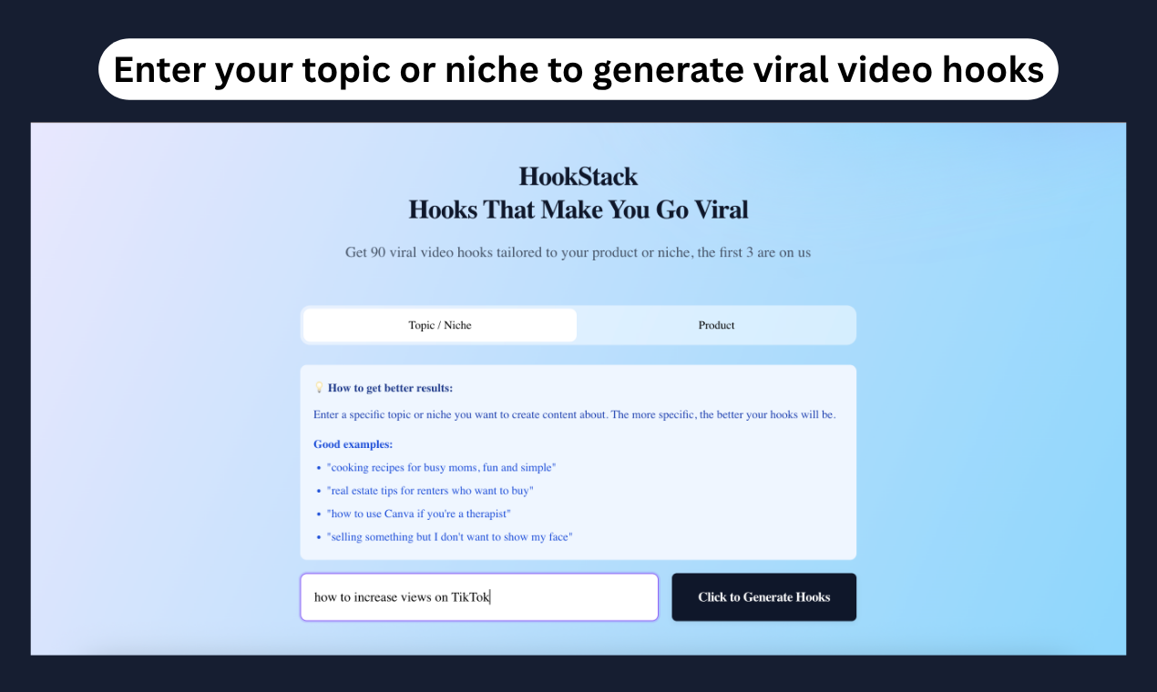 HookStack - AI-powered Hooks for Content Creators and Social Sellers media 2