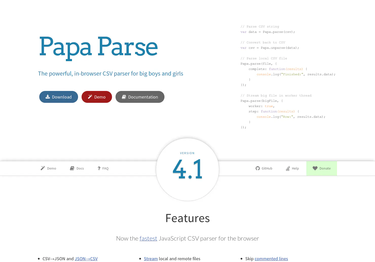 Papa Parse