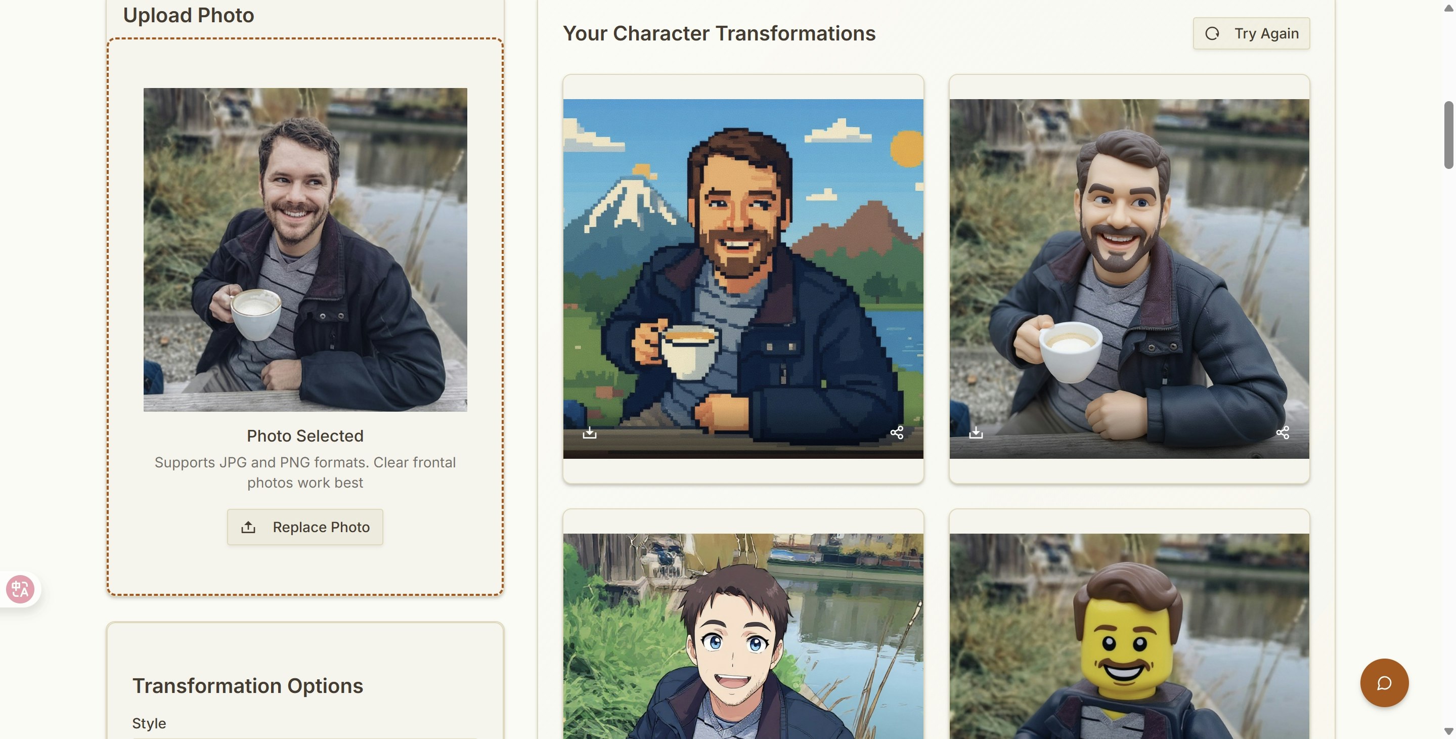 Mídia 3 de Mesmo ai - Transforme suas fotos em estilos de 50 personagens
