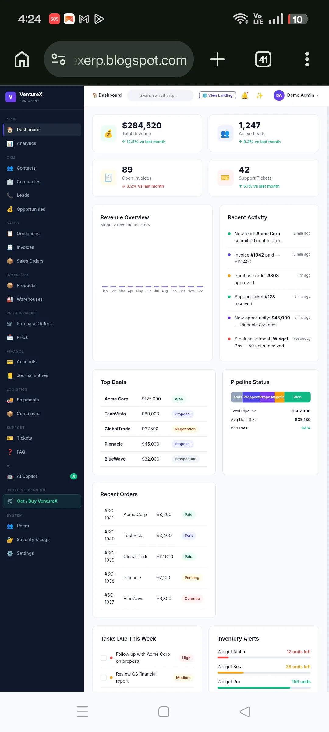 VentureX ERP & CRM gallery image