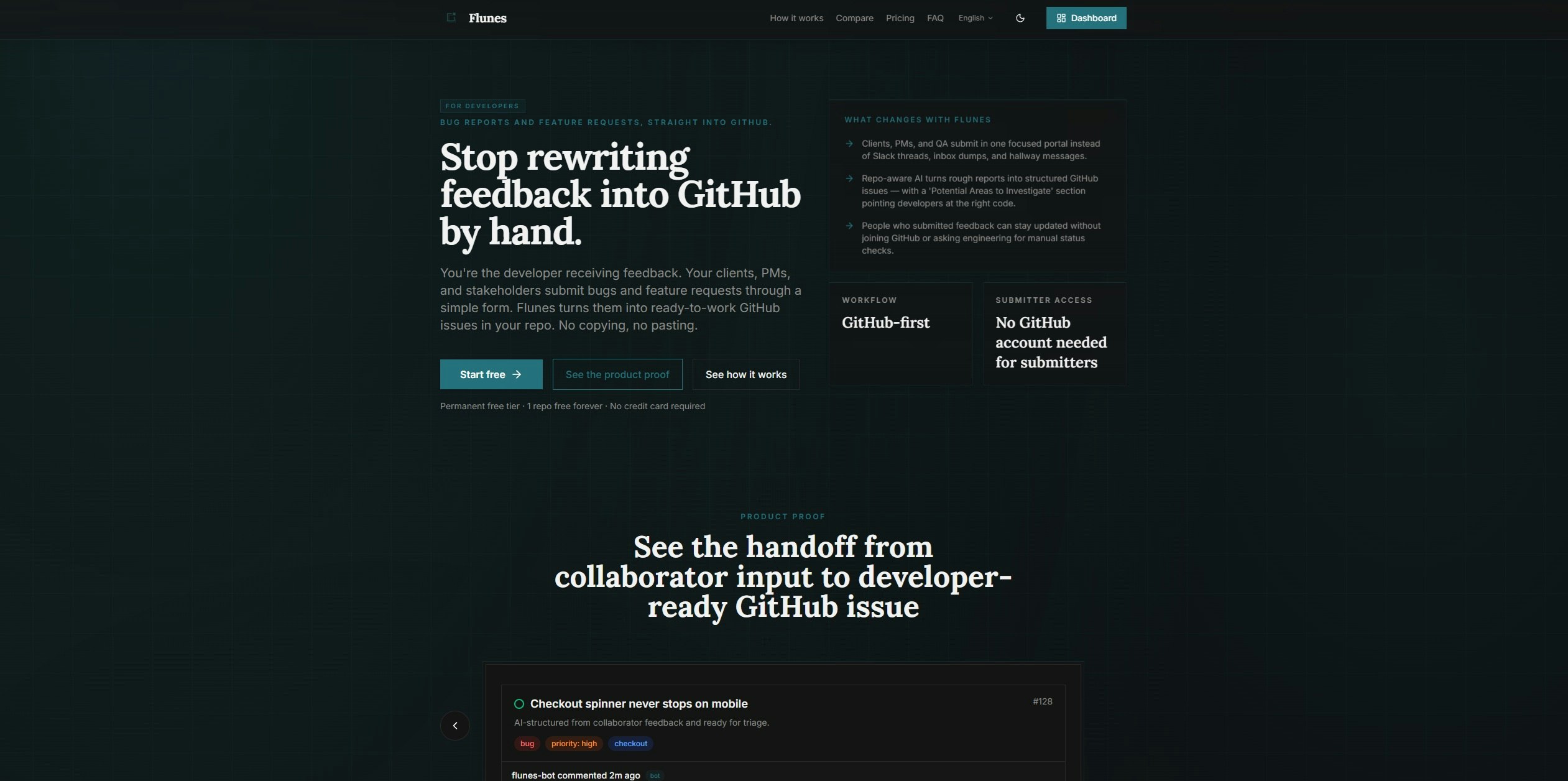 Flunes — Feedback intake for GitHub gallery image