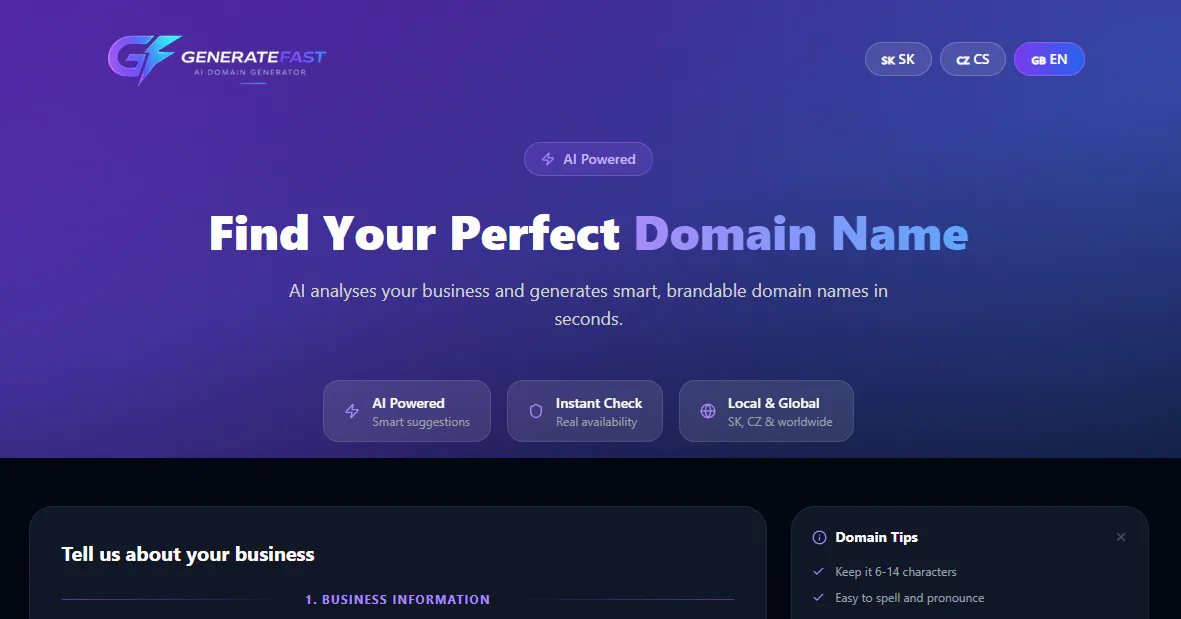 GenerateFast.com 제품 배너