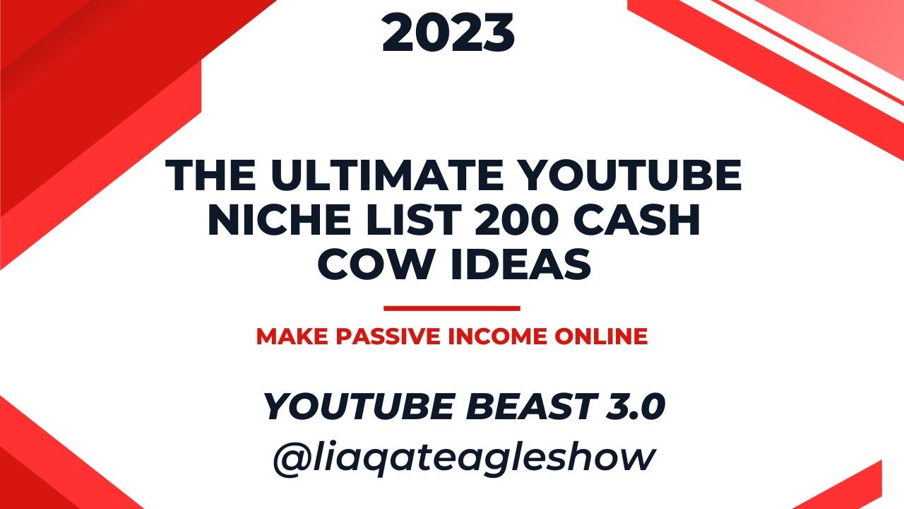 Lista de nicho de YouTube: 200 ideas de vacas en efectivo media 2