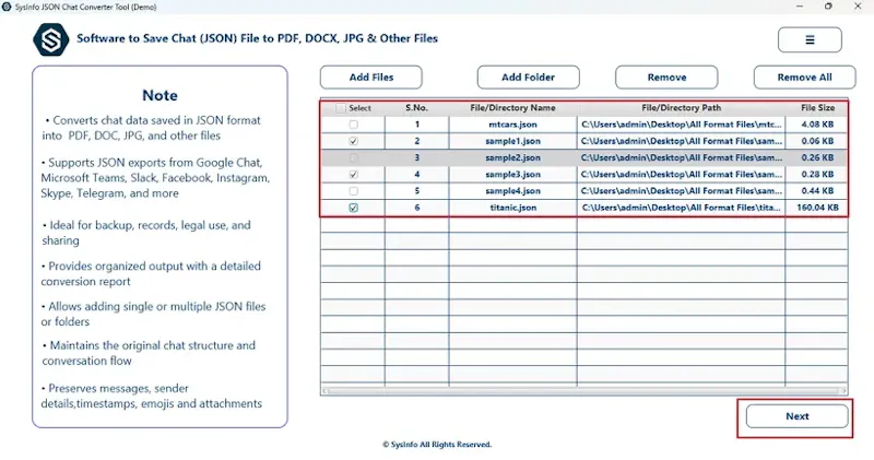 SysInfo JSON Converter screenshot 4