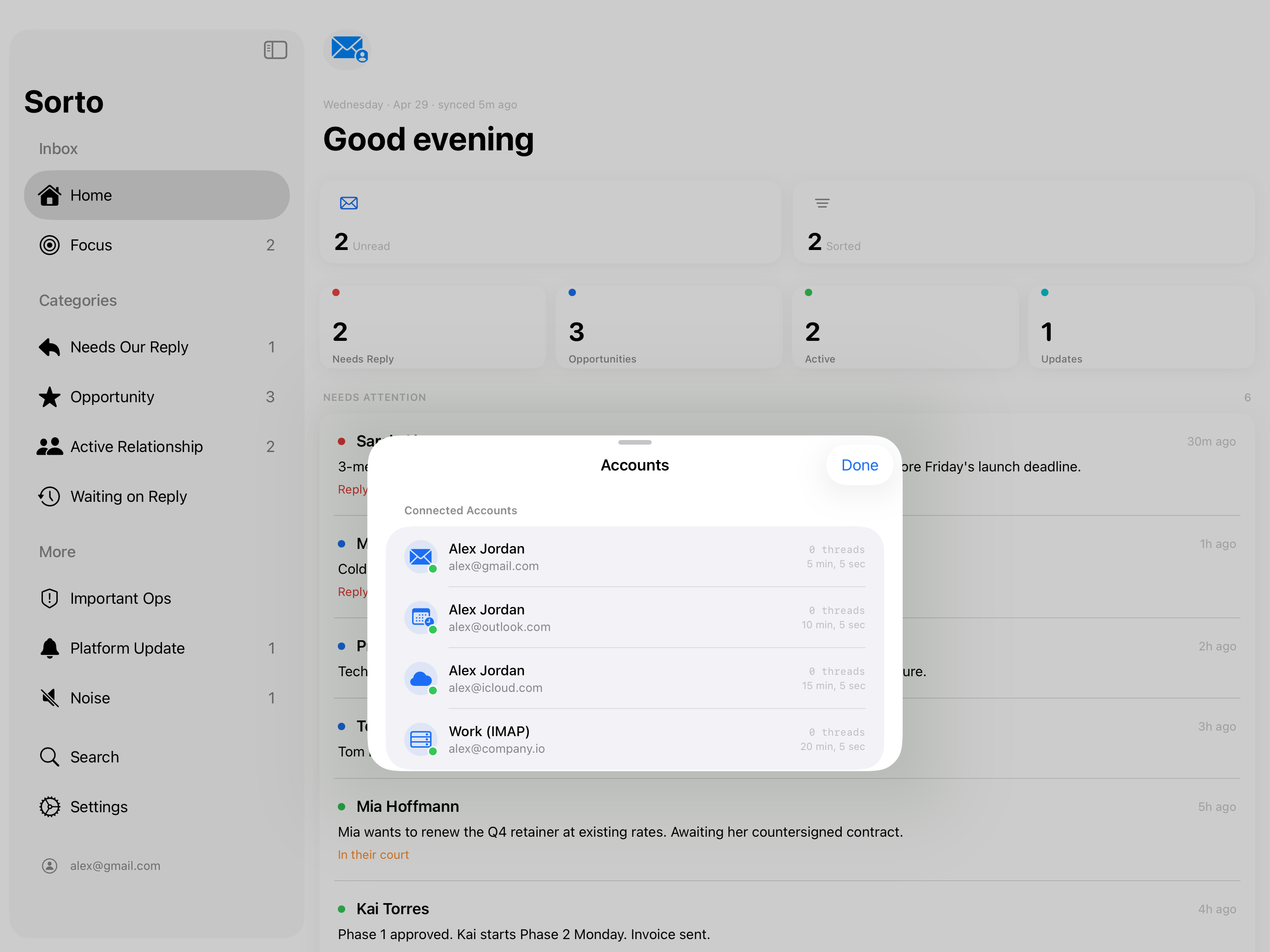 Sorto: AI email client gallery image