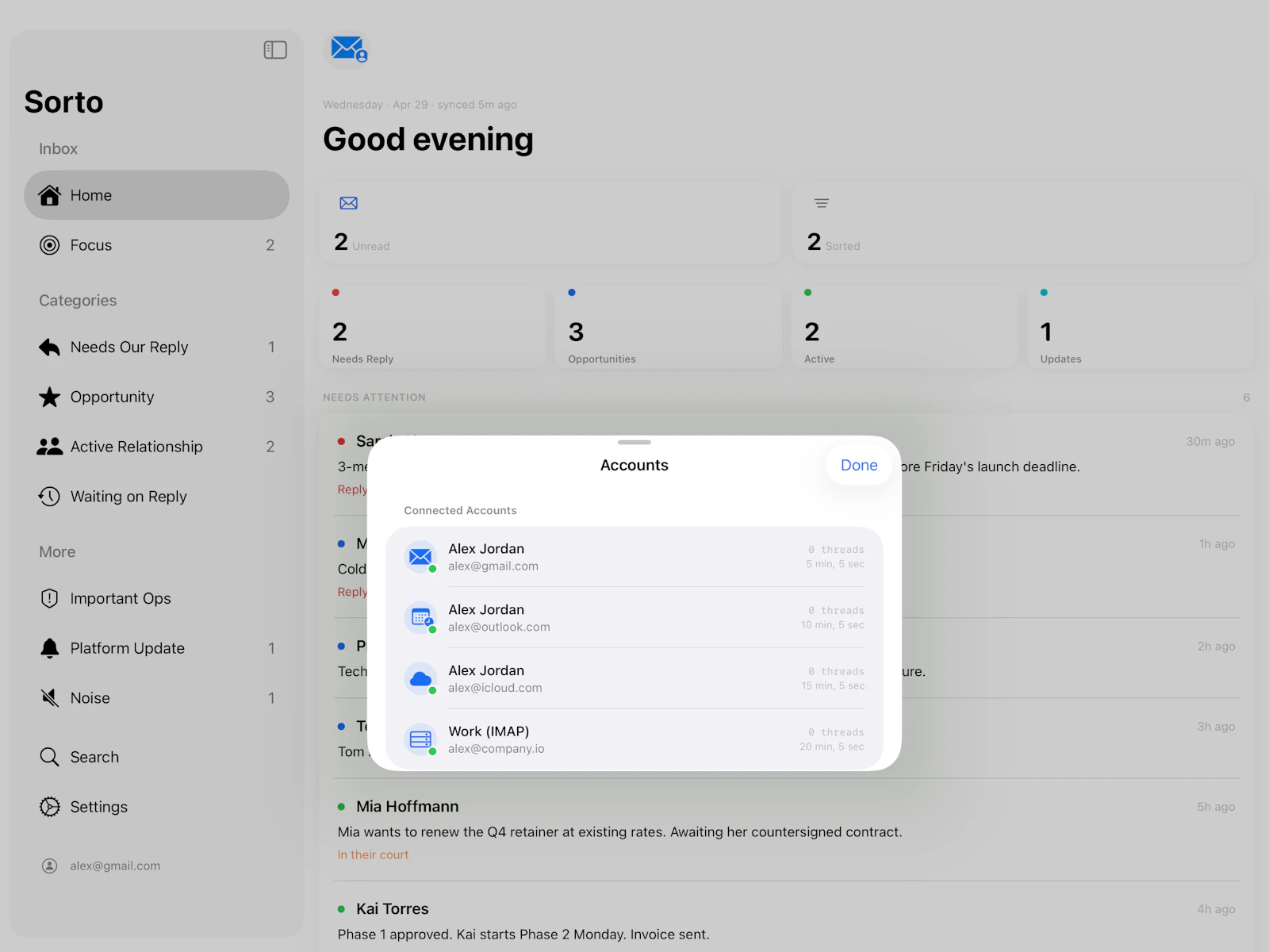Sorto: AI email client screenshot 5