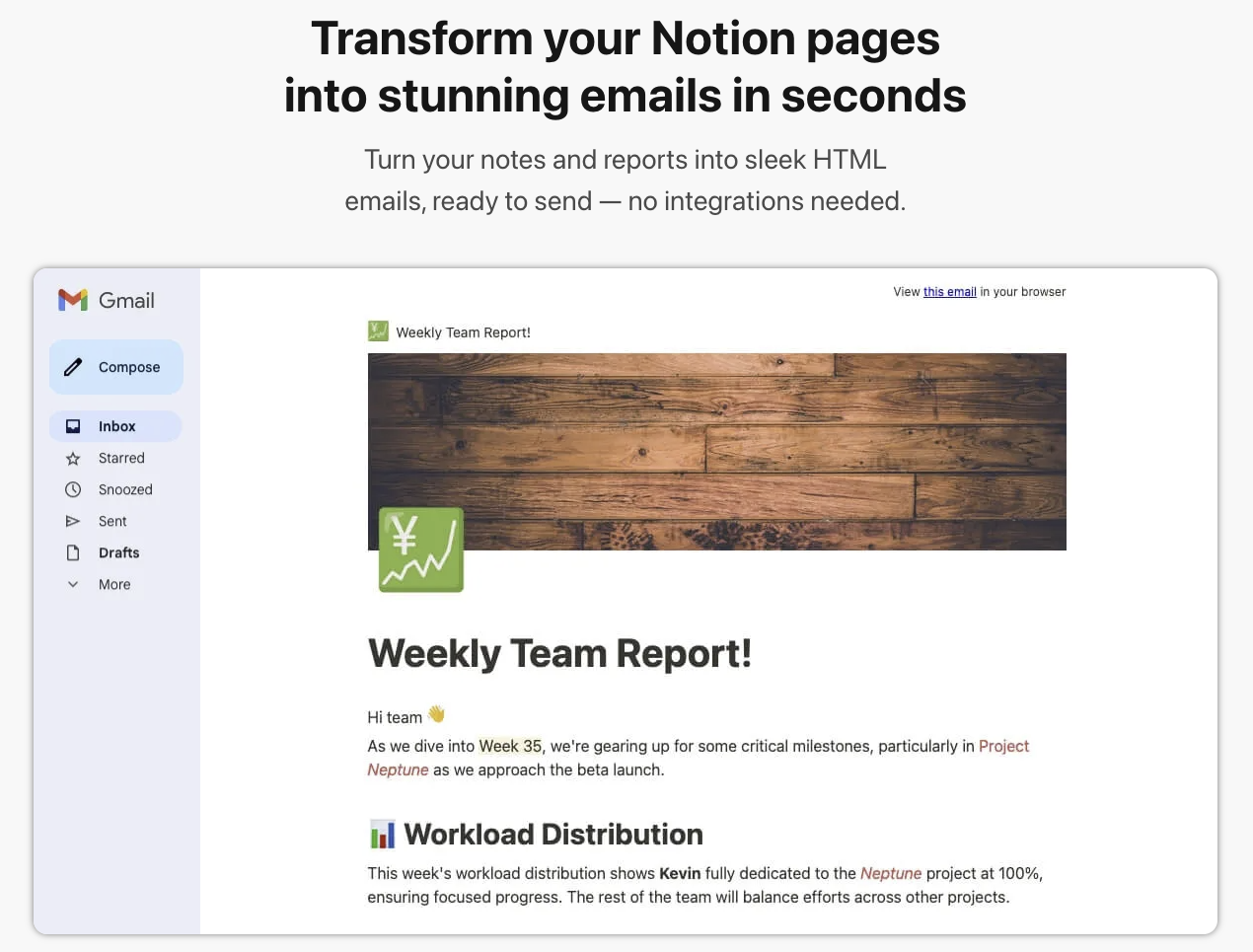 Notion to Email gallery image