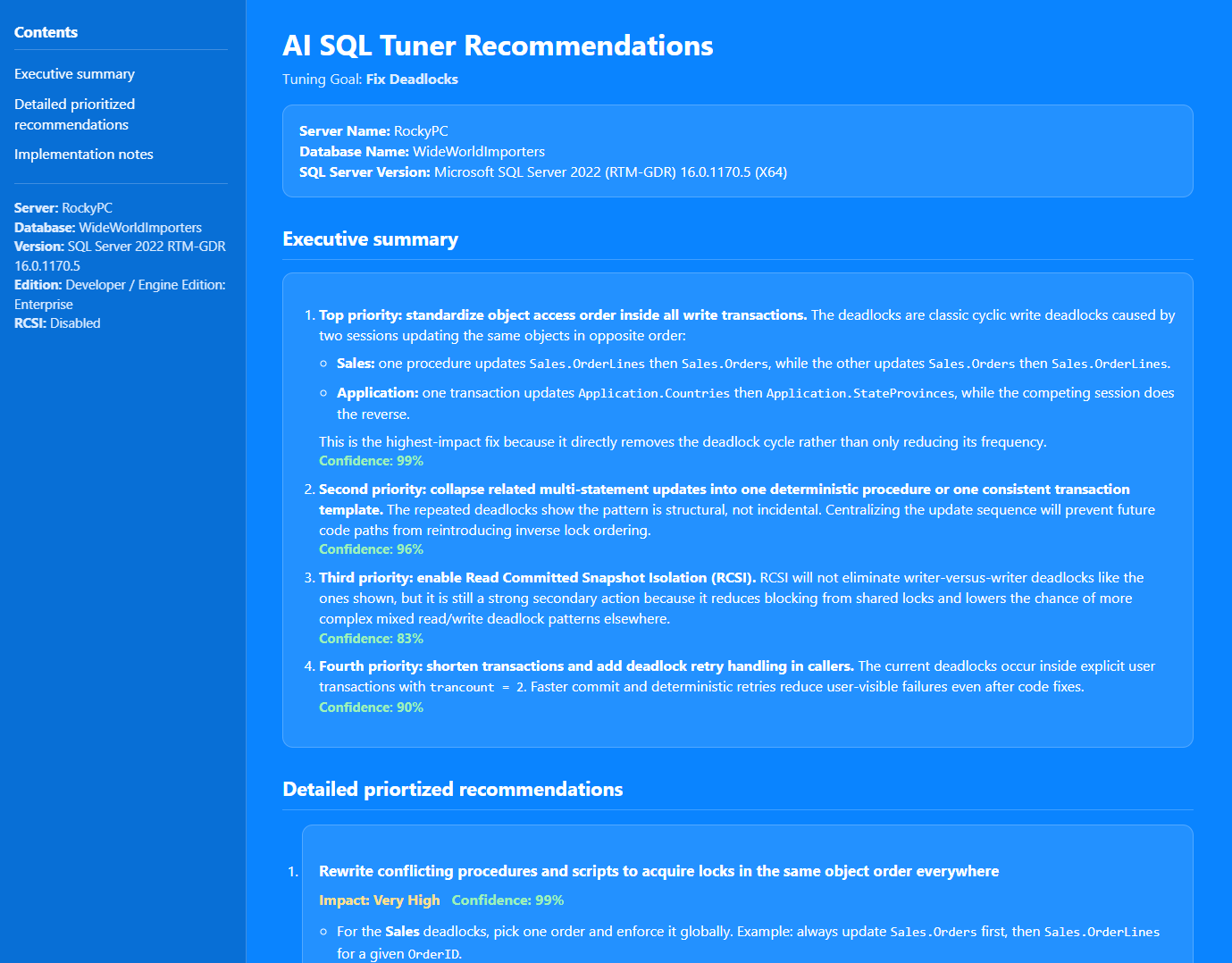 AI SQL Tuner Studio gallery image