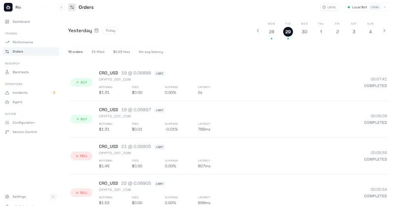 Rio — Download the ML crypto trading bot screenshot 3