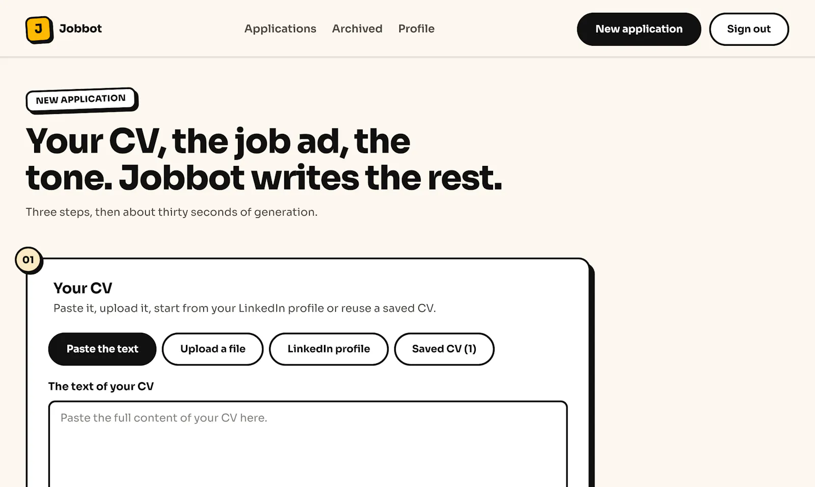 Jobbot screenshot 2