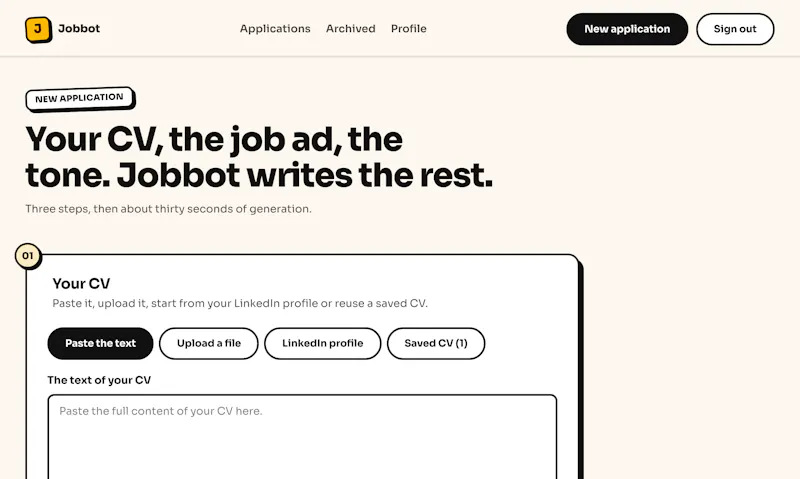 Jobbot screenshot 2