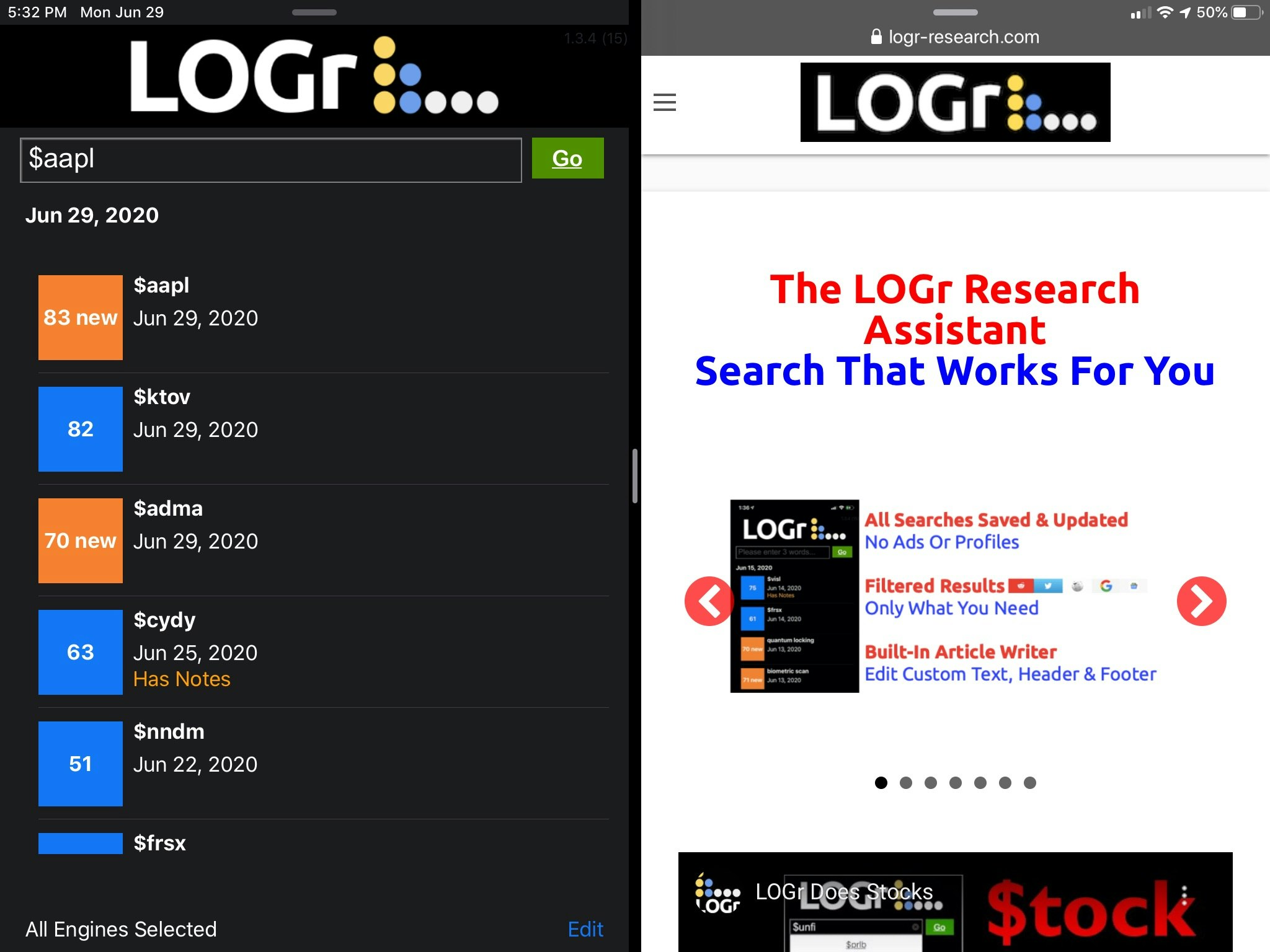 LOGr Research App gallery image