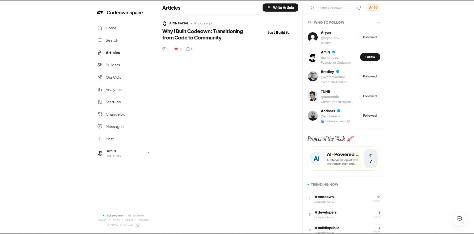 Codeown - Where builders ship together. gallery image