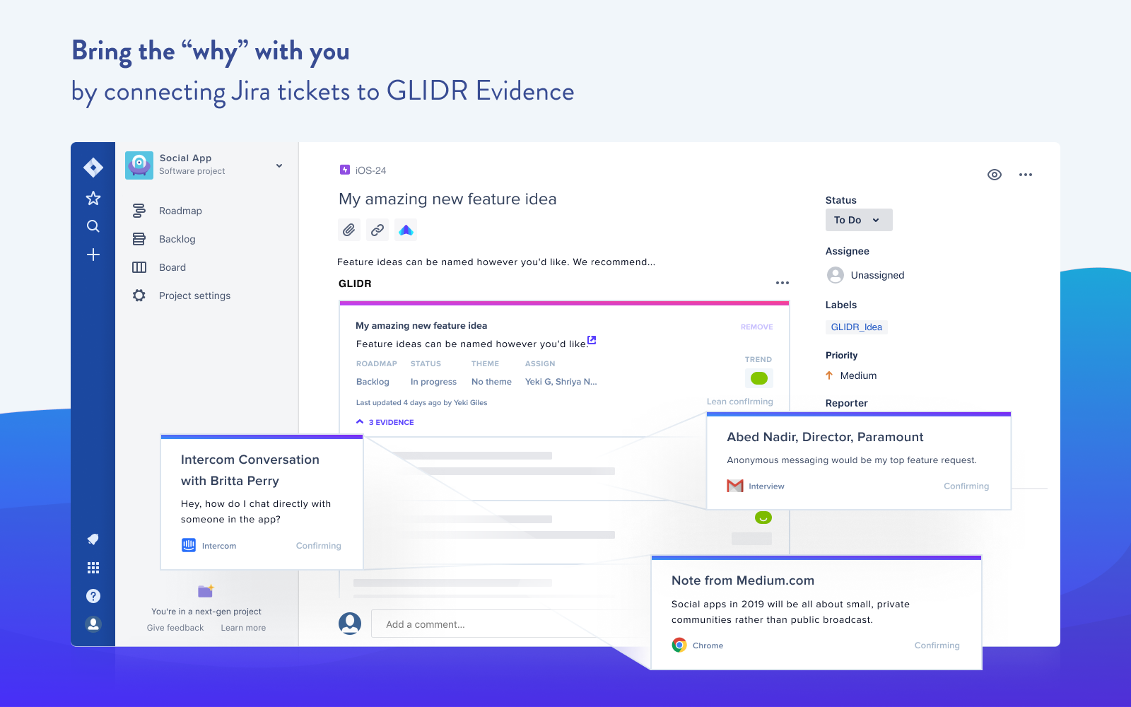 GLIDR <> Jira two-way integration gallery image