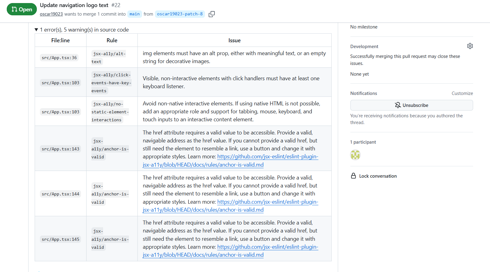 FrontPR — Accessibility scanner gallery image