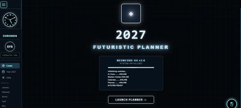 2027 Cyberpunk Digital Planner screenshot 3
