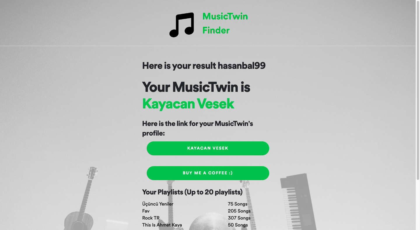 MusicTwin Finder gallery image