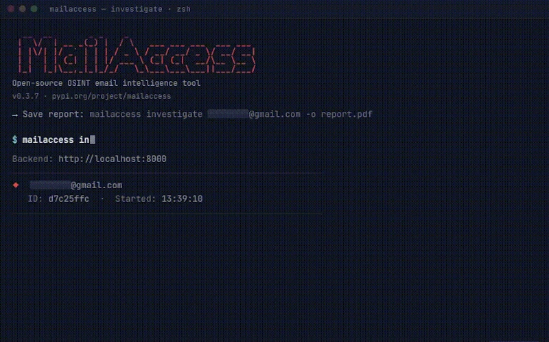 MailAccess - Email OSINT screenshot 1