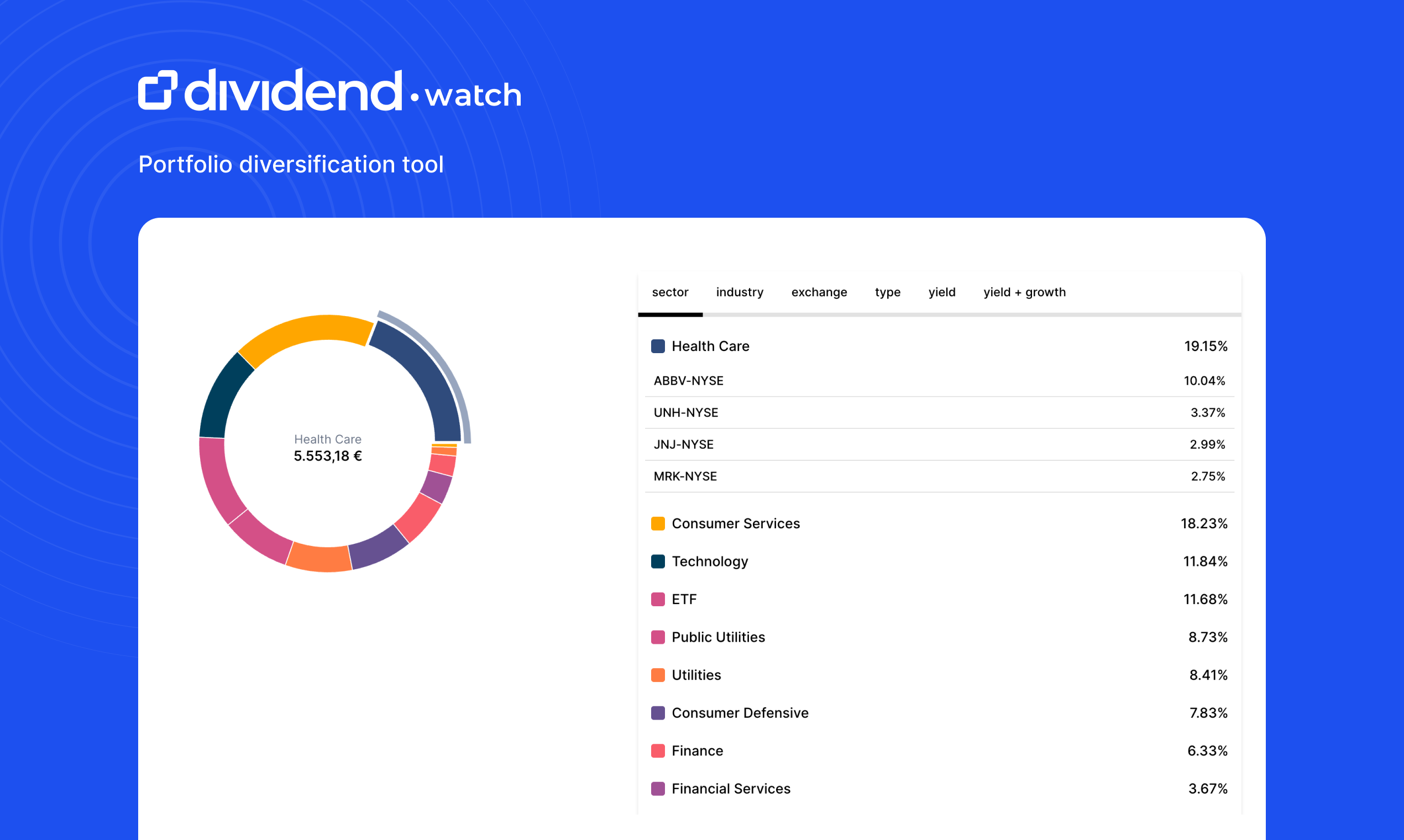 Dividend.watch portfolio tracker gallery image