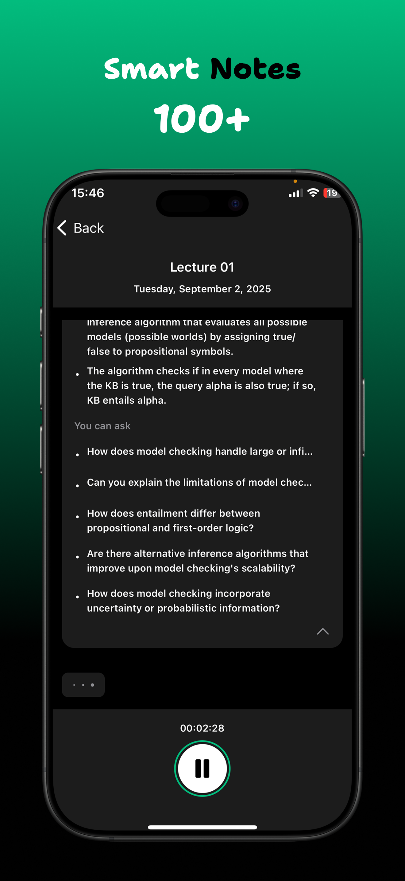 Your AI Lecture & Meeting Assistant - Screenshot 2 showing product features and functionality