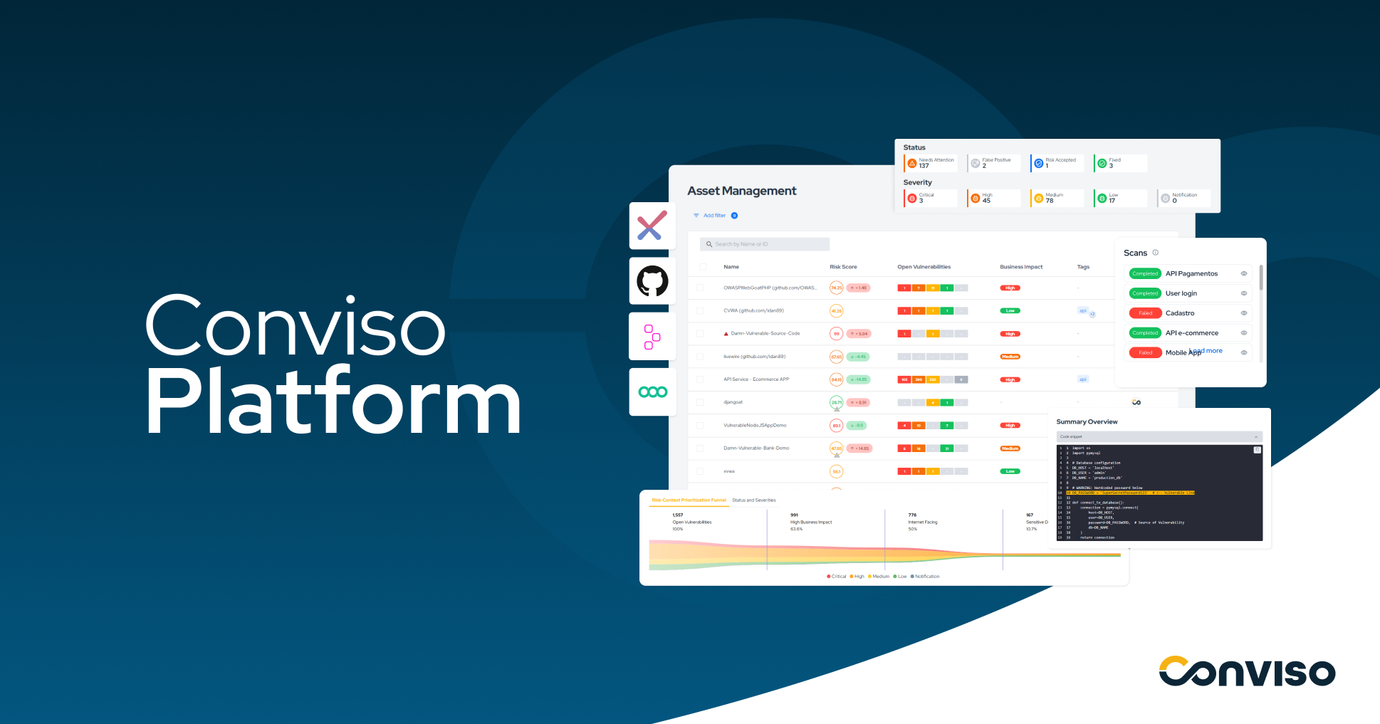 Conviso Platform - Complete ASPM - Main screenshot showing features and interface
