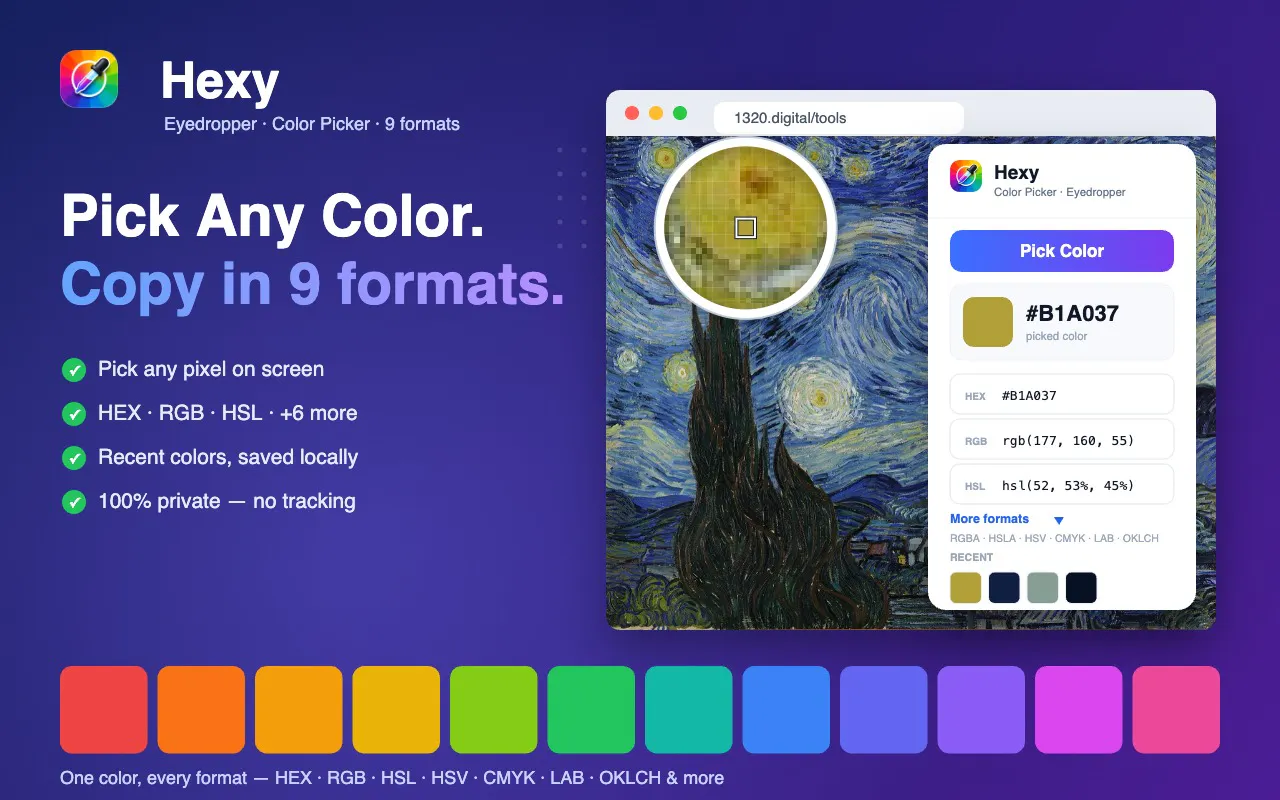 Hexy - Website Color Picker & Eyedropper gallery image