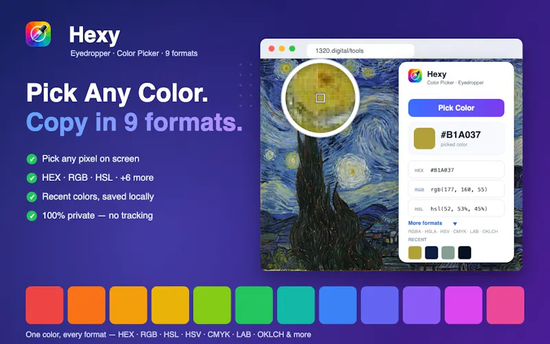 Hexy - Website Color Picker & Eyedropper screenshot 2