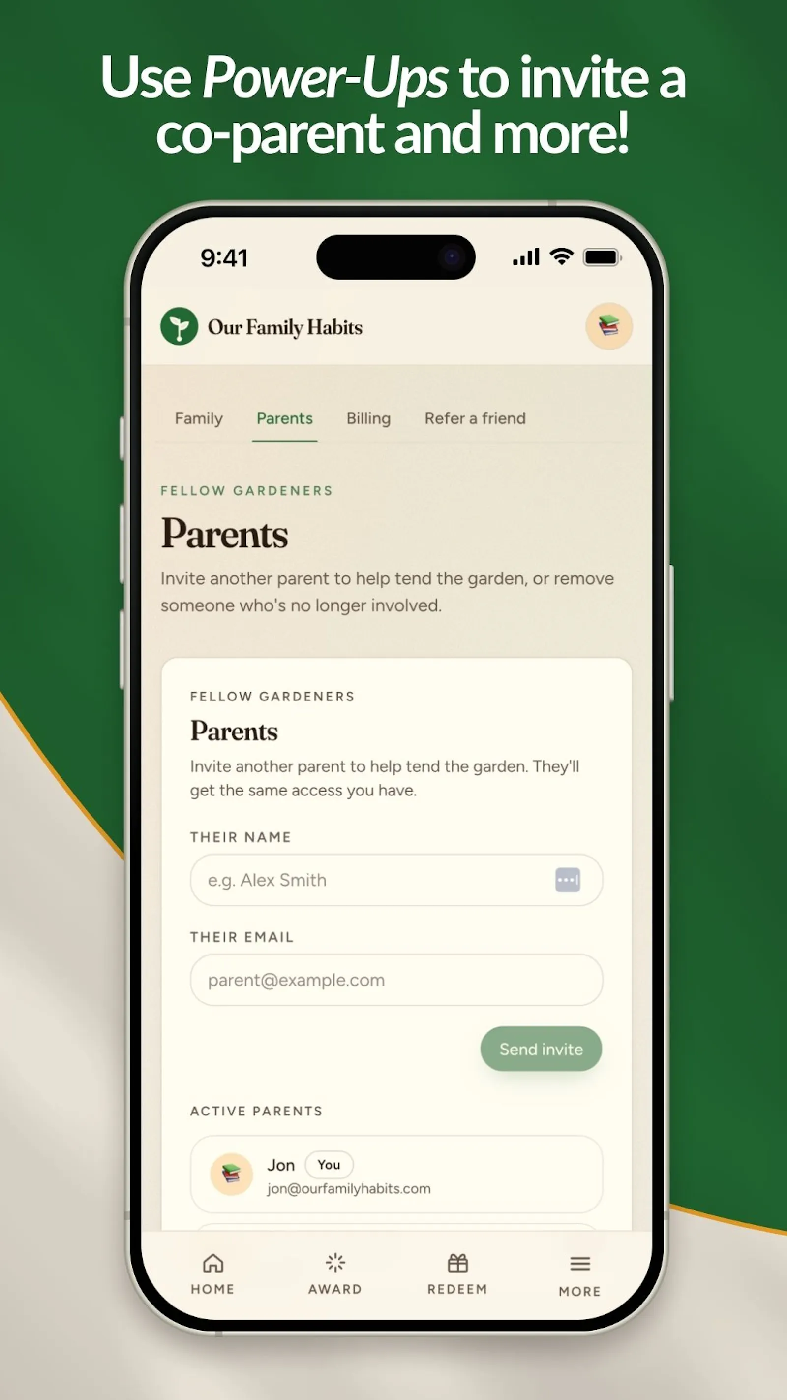 Our Family Habits App screenshot 2