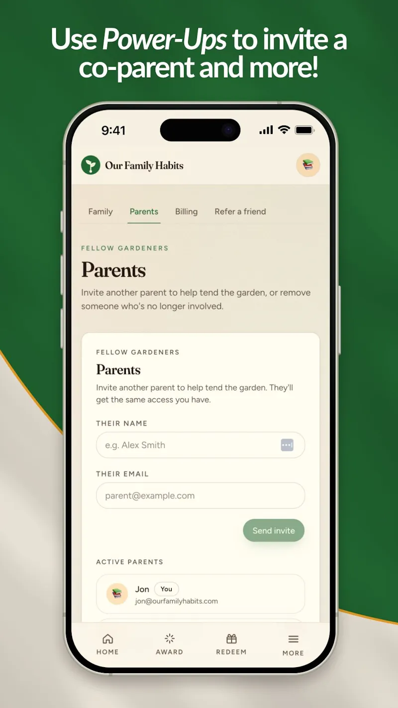Our Family Habits App screenshot 2