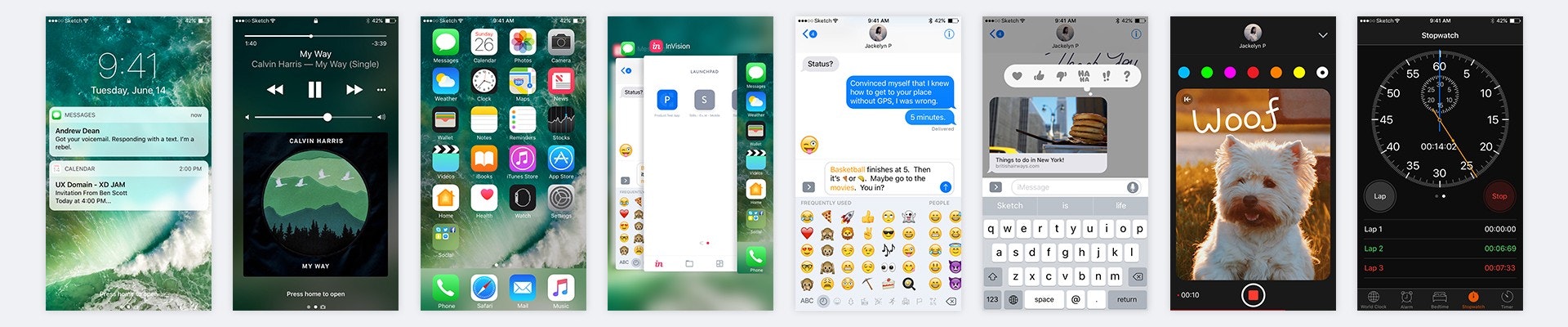iOS 10 GUI Sketch Kit gallery image