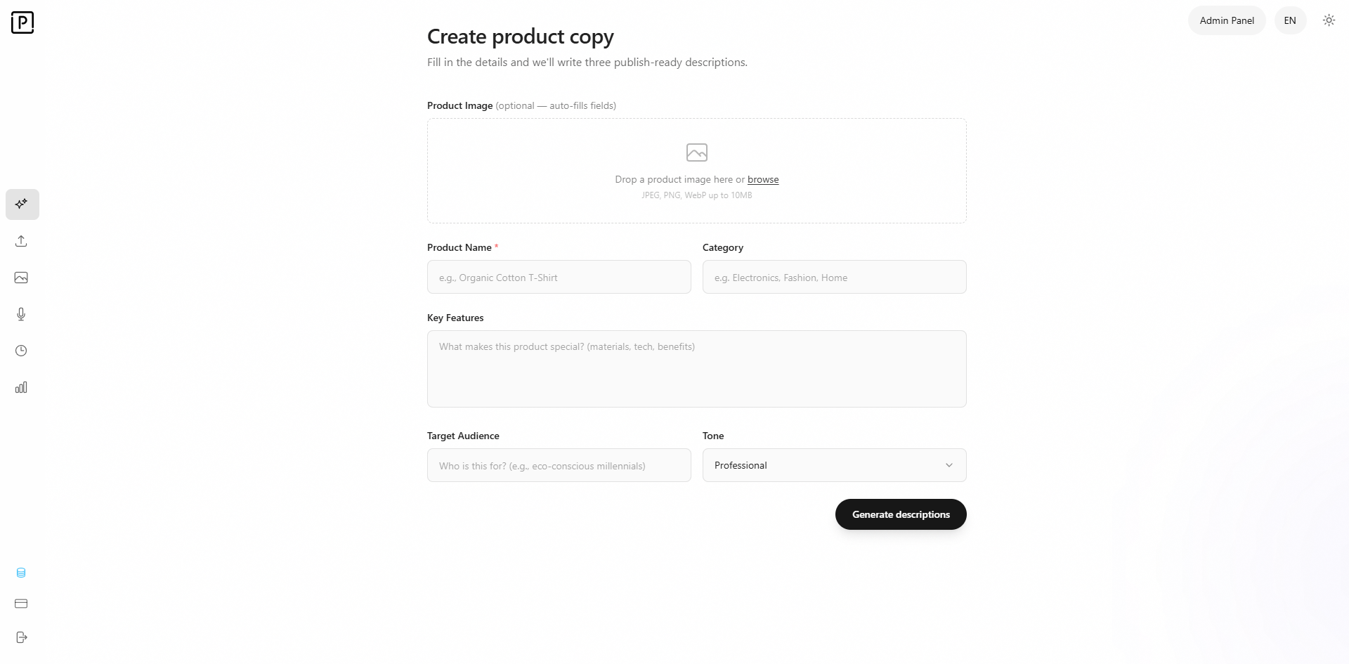 Prodly AI product description generator gallery image