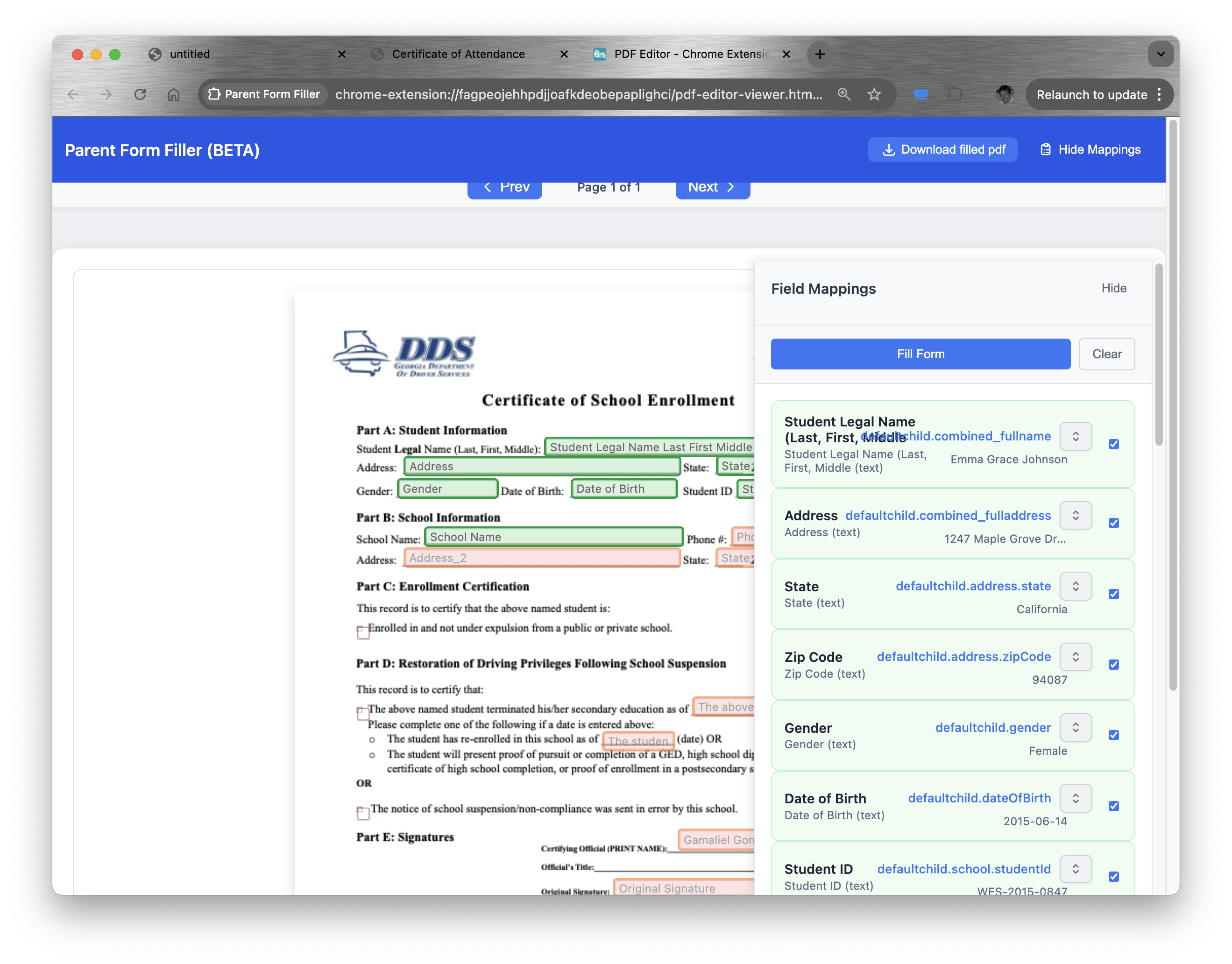 Parent Form Filler - Screenshot 3 preview