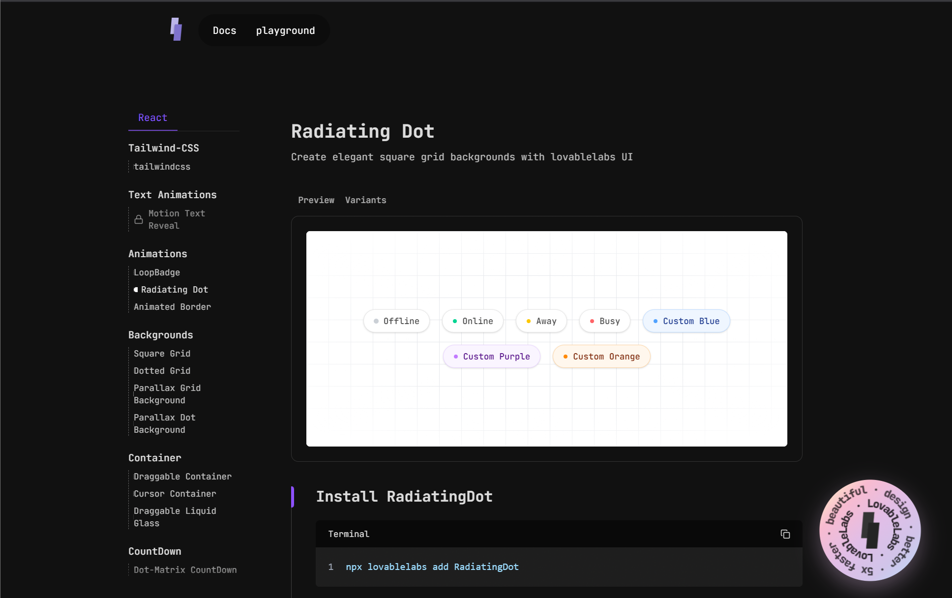 وسائط LovableLabs واجهة المستخدم - Supercharge Frontend الخاص بك مع مكونات React Plug-&-Play. 5