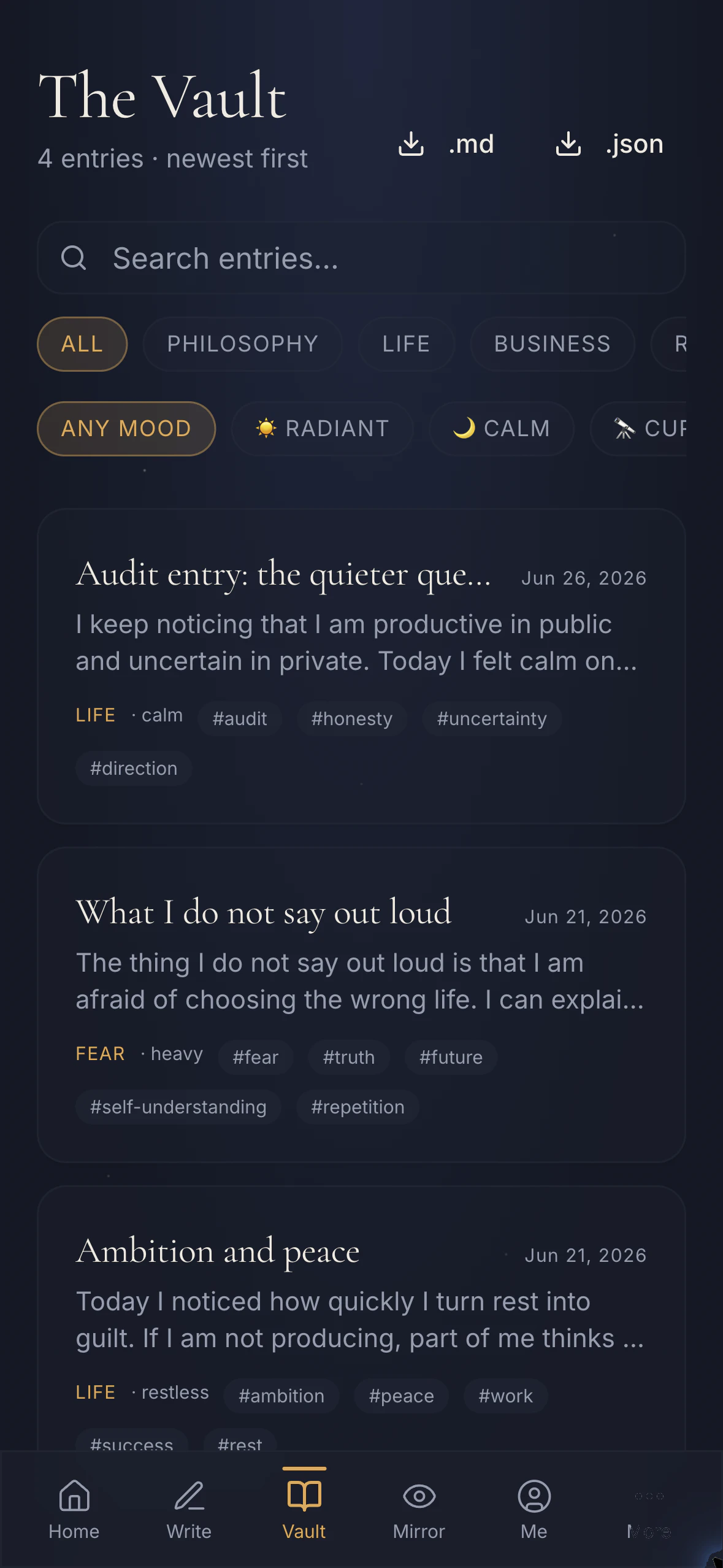 DAWN Vault journal for your inner world 截图 5