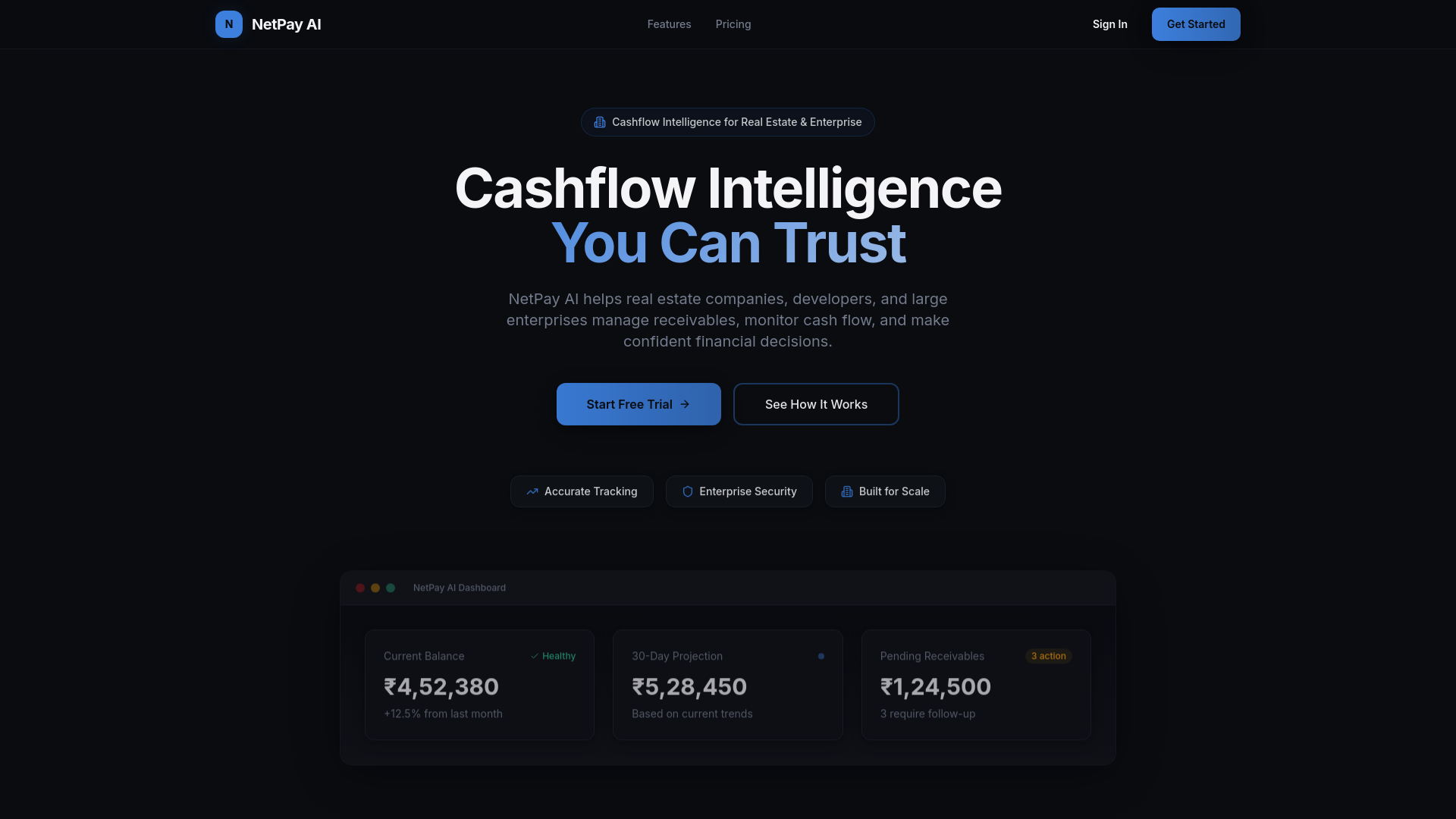 Netpay AI  - Main product screenshot demonstrating key features and user interface