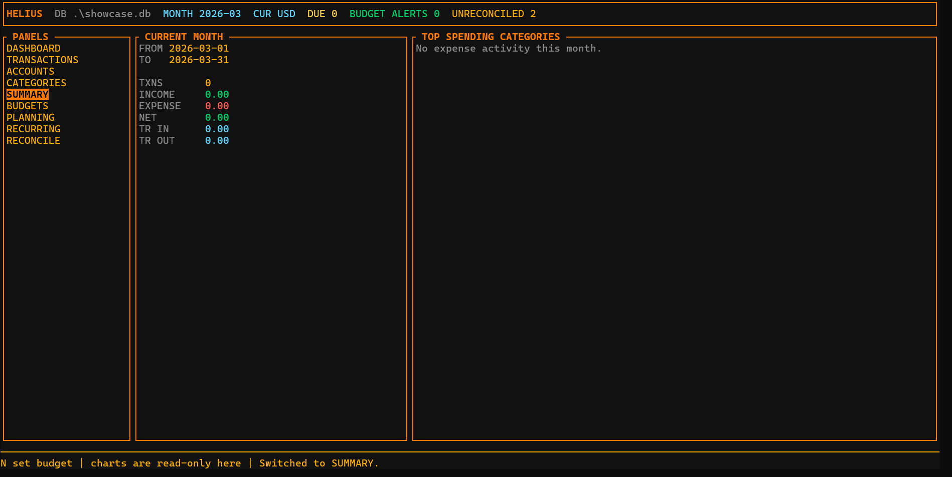 Helius: Local Personal Finance Tracker gallery image